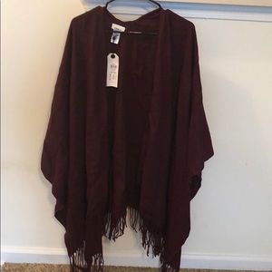 Burgundy poncho Kimono
